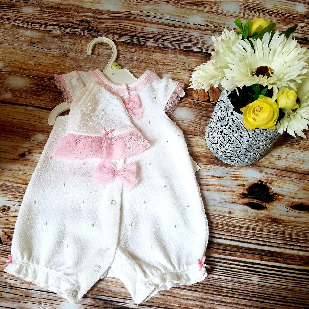 Baby Girl Romper with matching hat